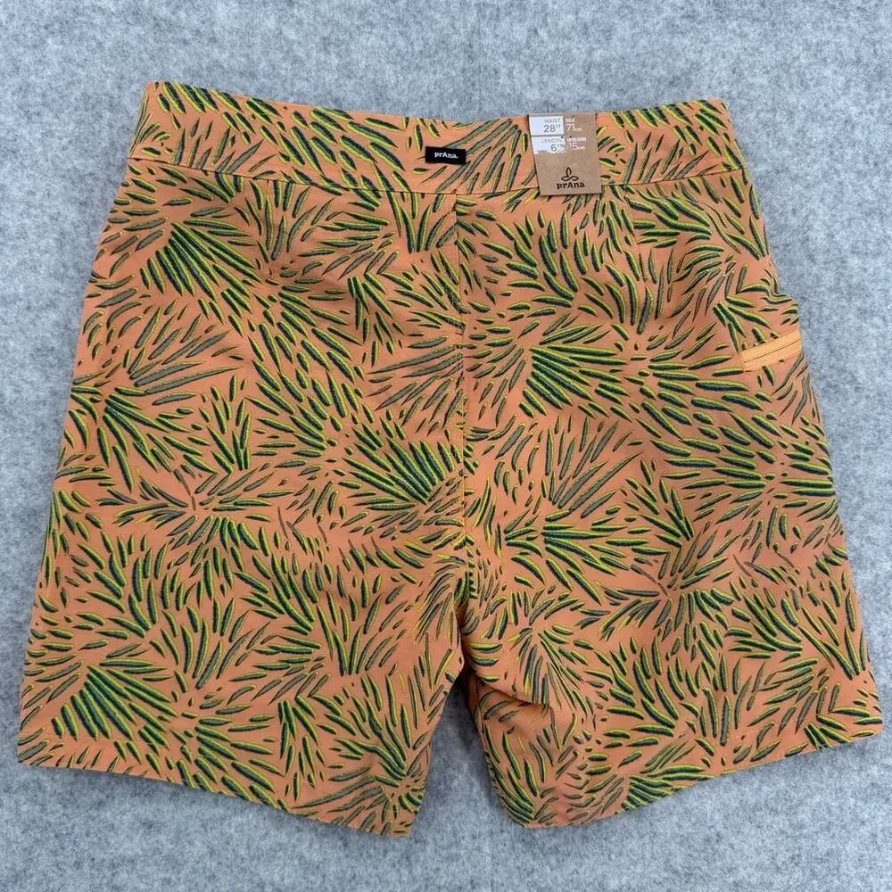 NWT PrAna Aura Glow Fronds Rock Shock Boardshorts Size 28